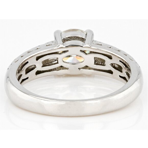 JTV 1.75 ctw round Strontium Titanate sterling silver ring- size 5 - Picture 3 of 5